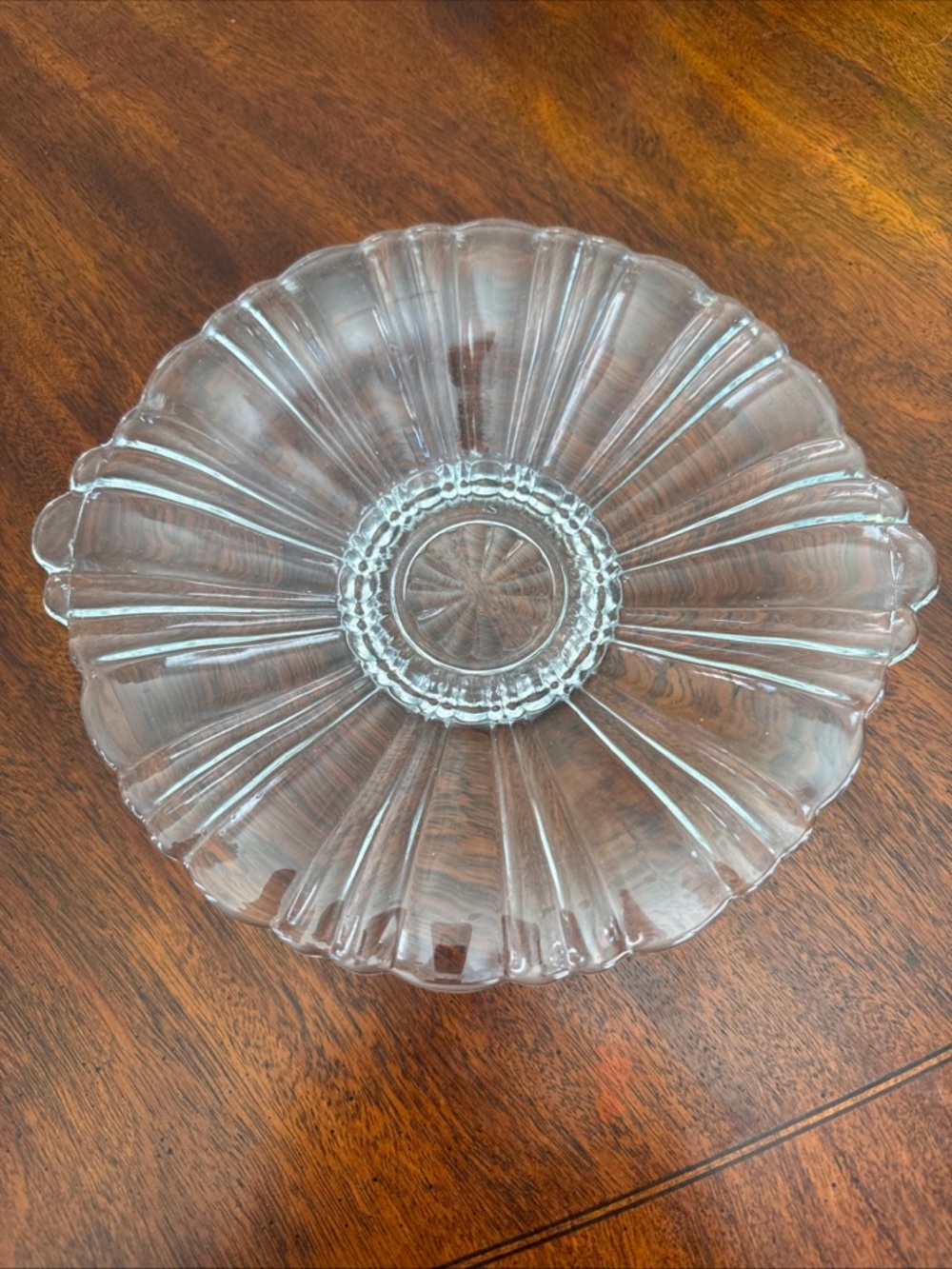 Anchor Hocking vintageClear Glass Decorative Serving Bowl vintage